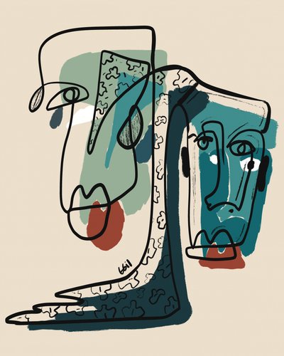 Modern Abstract Faces by GIovanna Gil Alves