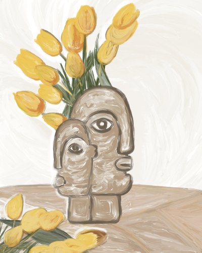 Mother Child Tulips by GIovanna Gil Alves