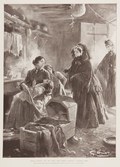 Queen Victoria and the Poor by G.S. (after) Amato