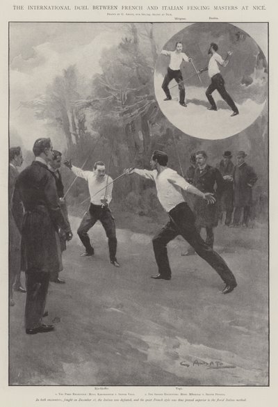 The International Duel between French and Italian Fencing Masters at Nice by G.S. Amato