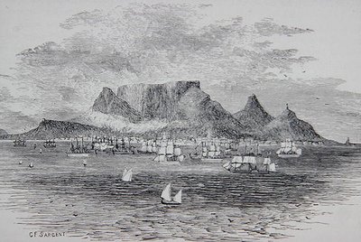 Cape Town Seen from Table Bay, South Africa, from 