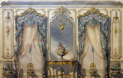 Design of Rococo Style Decor for Living Room by G. Felix Lenoir