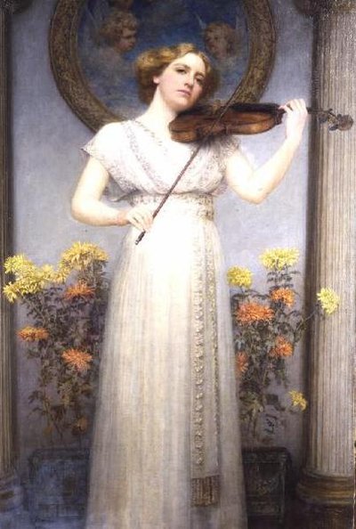 Portrait Study (Lady Playing a Violin) by G. Grenville Manton