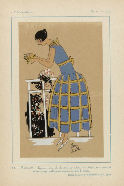 Très Parisien 1923 No 11: 13.- BUTTERFLY. - Exquisite this style dress... by G P. Joumard