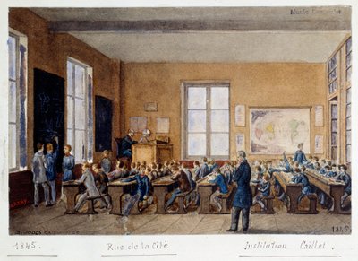 A Classroom of the Institution Caillet, Rue de la Cite, Paris, 1845 by G. Remy