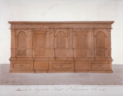 Ancient Register Chest from Southwark Cathedral, London by G Yates
