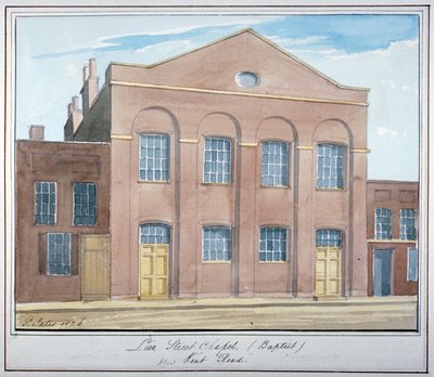 Lion Street Baptist Chapel, off New Kent Road, Southwark, London, 1826 by G Yates