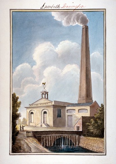 New London Waterworks, Vauxhall, Lambeth, London, 1825 by G Yates