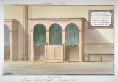 The confessional in the Roman Catholic Chapel on London Road, Southwark, London by G Yates