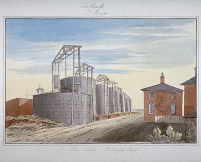 View of Gas Works in Pocock Street, Southwark, London by G Yates