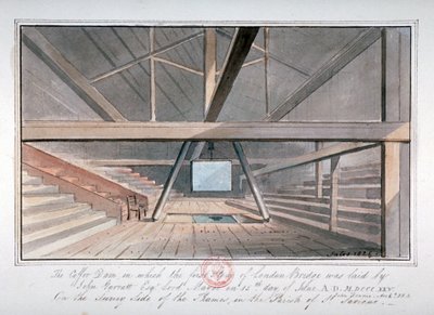 View of the Foundation of London Bridge by G Yates