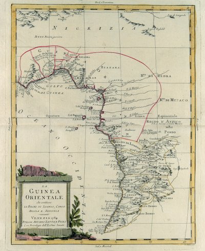 East Guinea Containing the Kingdoms of Loango, Congo, Angola and Benguela, Engraving by G. Zuliani from Tome IV of the "Newest Atlas" by G. Zuliani