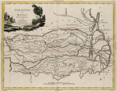 Land area of the State of the Veneto: area of Rovigo, engraving by G. Zuliani taken from Tome II of the 