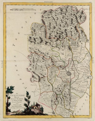 Land area of the State of the Veneto, engraving by G. Zuliani from 