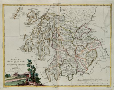 Southern Scotland divided into its counties, engraving by G. Zuliani from 