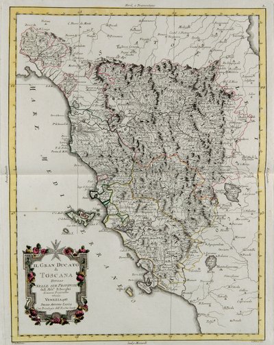 The Grand Duchy of Tuscany, engraving by G. Zuliani from 