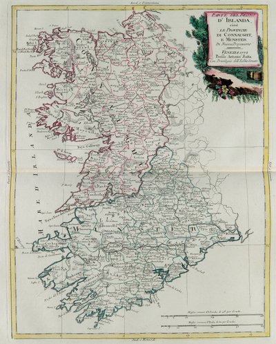 The Kingdom of Ireland: The Provinces of Munster and Connaught, Engraving by G. Zuliani from the Newest Atlas by G. Zuliani