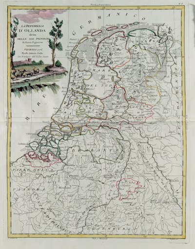 Republic of Holland divided into its provinces by G. Zuliani