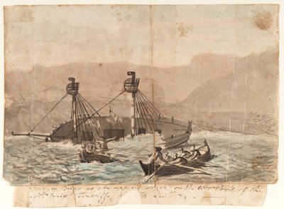 The Expedition Brigg as She Appeared Wrecked on the Western Point of the Island of Sta Cruiz Teneriffe December 1774 by Gabriel Bray