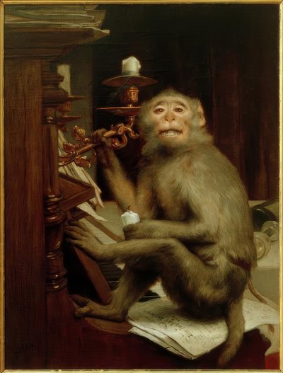 Monkey at the Piano by Gabriel Cornelius Ritter von Max