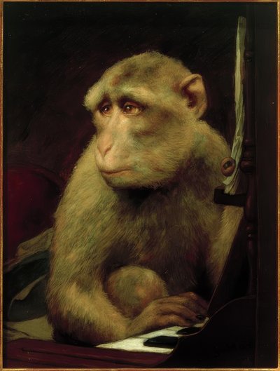 Little Monkey at the Piano by Gabriel Cornelius Ritter von Max