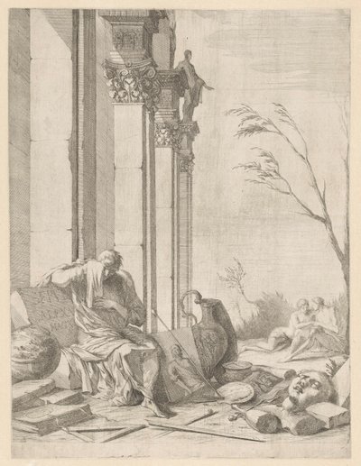 Mourning philosopher at the tomb of Alexander the Great by Gabriel Ehinger
