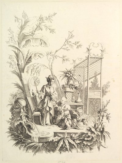 Chinoiserie with Figures in a Landscape by Gabriel Huquier