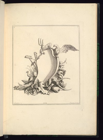 Design for a Cartouche Representing the Garden by Gabriel Huquier