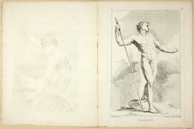 Figure (recto and verso), from Second Book of Academy Figures Engraved in Part by the Professors of the Royal Academy by Gabriel Huquier