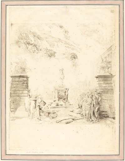 Allegory on the Establishment of a Statue of Louis XV by Gabriel Jacques de Saint Aubin