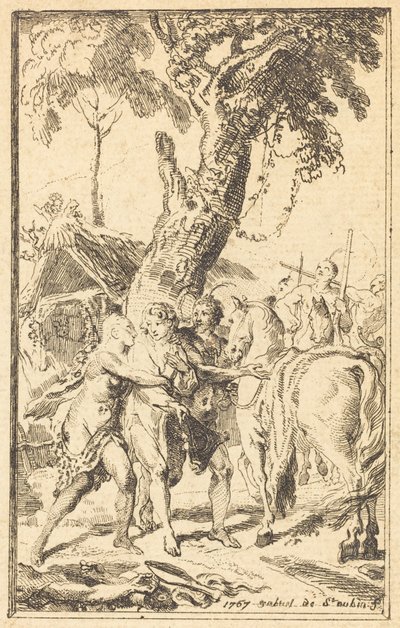 Flight of M. de Belle-Isle, Prisoner with the Attakapas by Gabriel Jacques de Saint Aubin