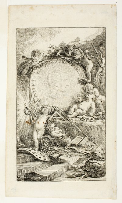 Frontispiece, plate one from Recueil de Poésies de Sedaine by Gabriel Jacques de Saint Aubin