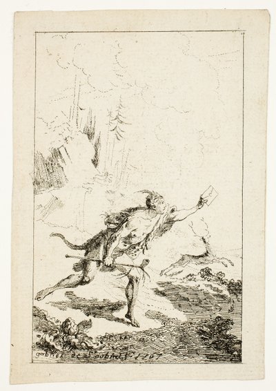 Messenger Sent to M. Saint-Denis, by M. Belle-Isle, Prisoner, plate three from Les Nouveaux Voyages aux Indes Occidentales by Gabriel Jacques de Saint Aubin