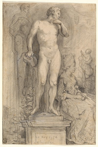 Rendezvous in the Palais Royal by Gabriel Jacques de Saint Aubin