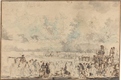 Royal Review of the Troops by Gabriel Jacques de Saint Aubin