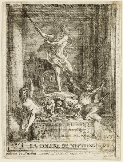 The Anger of Neptune Fountain by Gabriel Jacques de Saint Aubin