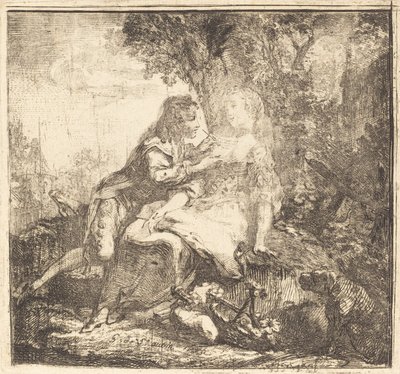 The Two Lovers by Gabriel Jacques de Saint Aubin