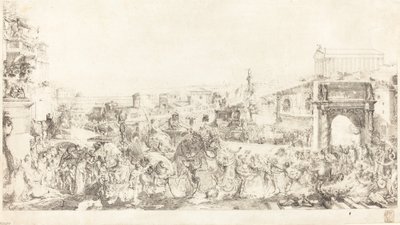 Triumph of Pompey in Rome by Gabriel Jacques de Saint Aubin