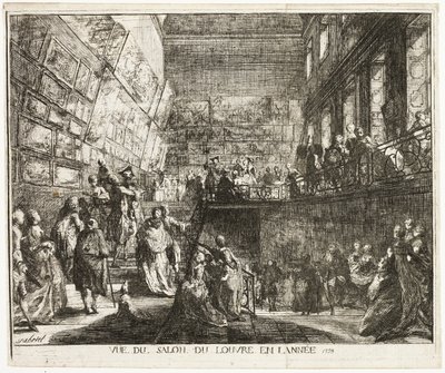 View of the Salon in the Louvre in the Year 1753 by Gabriel Jacques de Saint Aubin