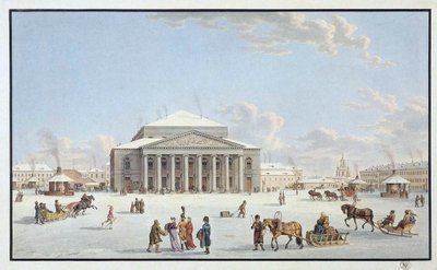 View of the Bolshoi Theatre in St Petersburg by Gabriel Ludwig Lory the Elder