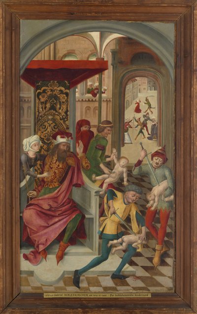 Wing of St. Vitus Altar from the Monastery Church of Tegernsee; Front: The Massacre of the Innocents, Back: The Saints Vitus, Modestus, and Crescentia Strengthened with Manna by Gabriel Maeleßkircher