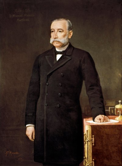 Portrait of Manuel Alonso Martinez (1827-1891), Spanish lawyer and politician member of the Liberal Union Party Madrid, Congress of Deputies. Painting by Gabriel Maureta (19th century) by Gabriel Maureta Aracil
