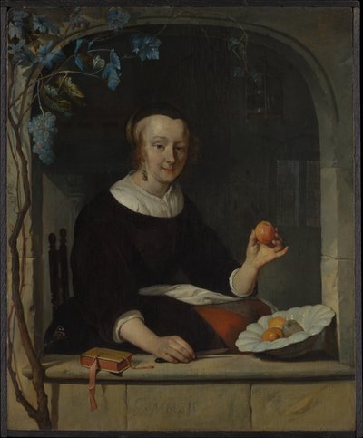 A Woman Seated at a Window by Gabriel Metsu