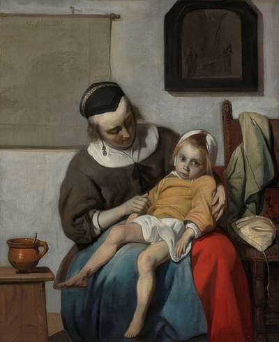The Sick Child. Around 1664-66 by Gabriel Metsu