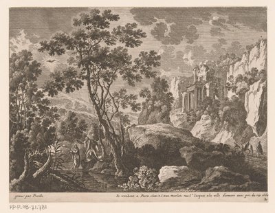 Landscape with the Baptism of Christ in the Jordan (Landscapes with Scenes from the Life of Christ) (series title) by Gabriel Perelle