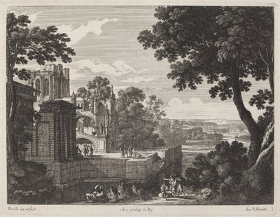 Large Landscape with a Ruined Abbey by Gabriel Perelle