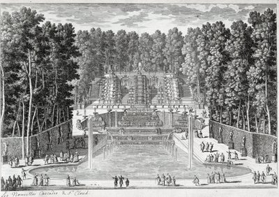 The new waterfalls at the gardens of St Cloud (by Ours) - by Perelle, late 17th century by Gabriel Perelle
