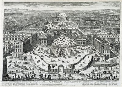 View of the courtyard of honour of the Chateau de Versailles - by Perelle, late 17th century by Gabriel Perelle