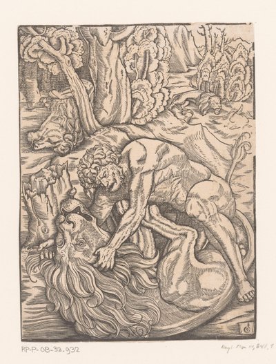 Hercules Fighting the Nemean Lion by Gabriel Salmon