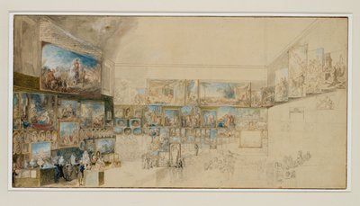 View of the Salon of 1765 by Gabriel de Saint-Aubin